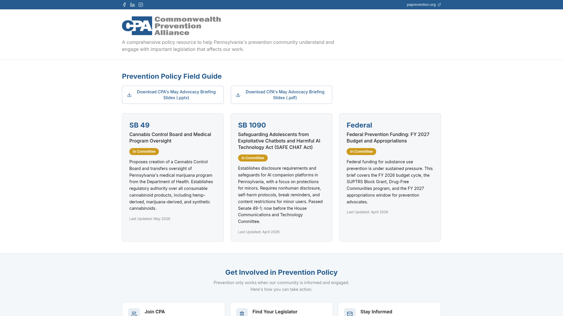 Prevention Policy Field Guide